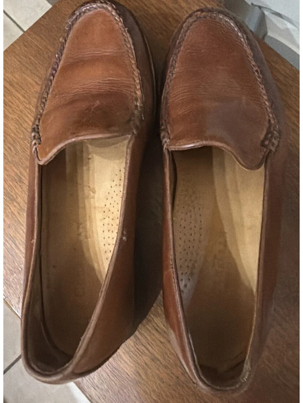 Vintage Cole Haan Women’s Brown Leather Venetian Loafers Size 8.5AA Narrow F6453